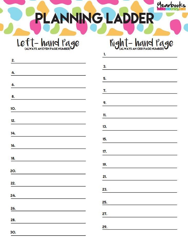 Yearbook Ladder Template Download This Free Planning Ladder Here