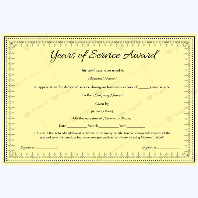 Years Of Service Certificate Template 89 Elegant Award Certificates for Business and School events