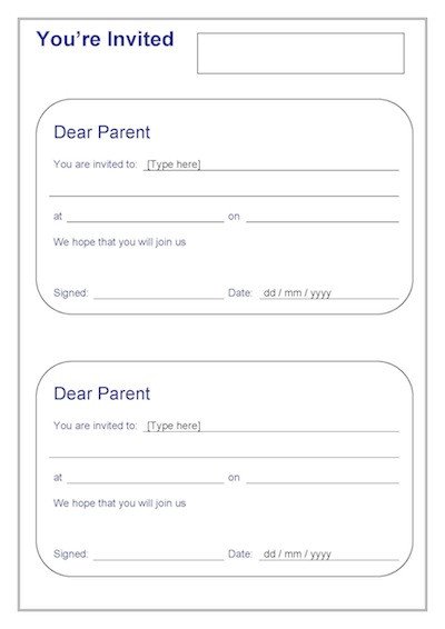 You are Invited Template You Re Invited – Dear Parent Template