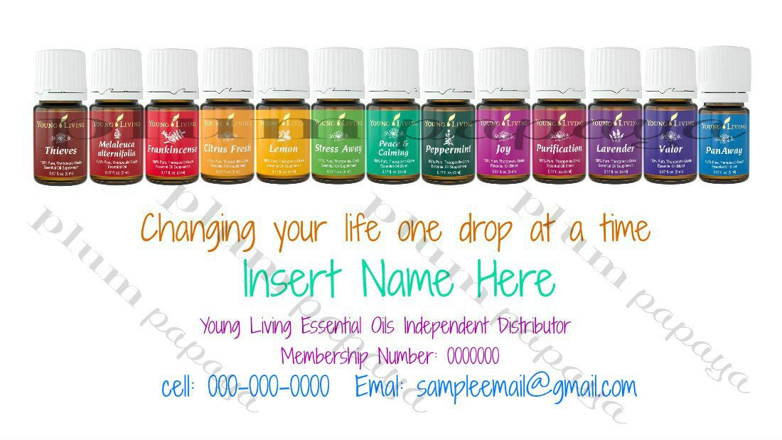Young Living Business Card Template Business Card Template for Young Living by Sundropsmoonbows