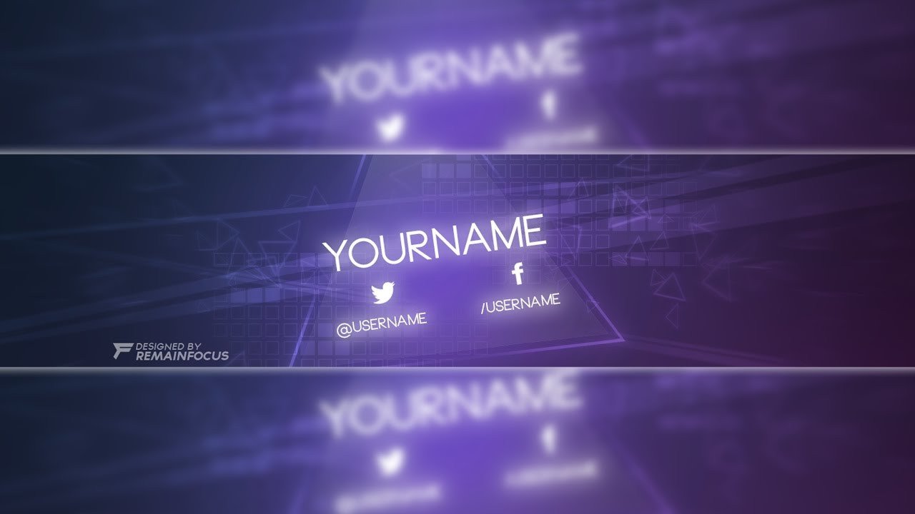 Youtube Banner Template Photoshop Glow themed Banner Template Psd 2017