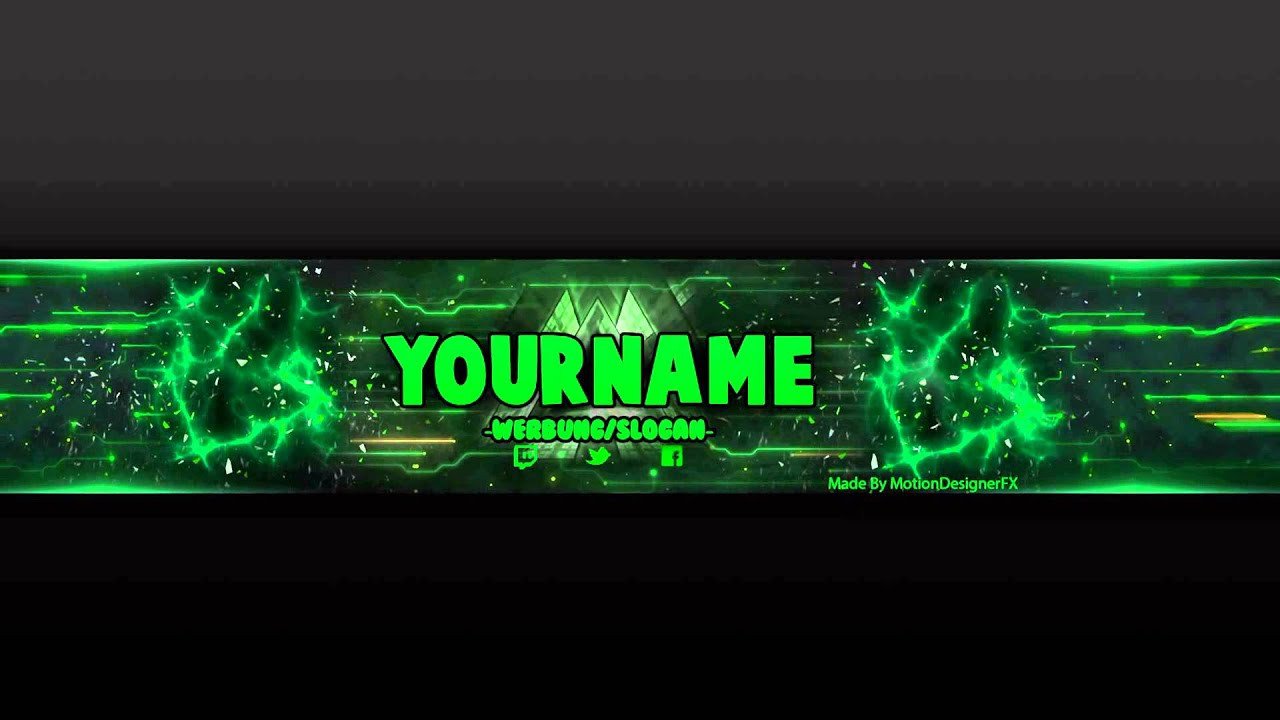 Youtube Banner Template Photoshop Youtube Banner Template Green Psd Shop